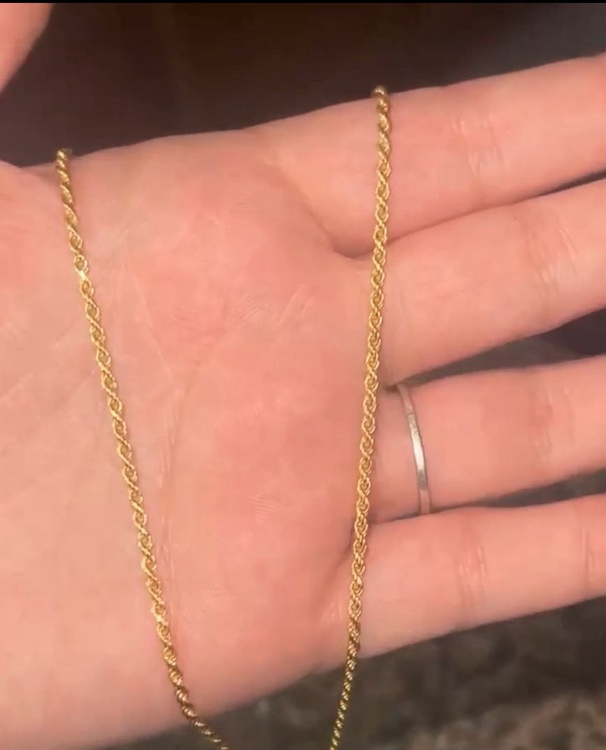 14k Gold Over Silver Rope Chain