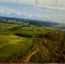 Pebble Beach Golf Course Coastal Canvas Photo Prints Set of 2