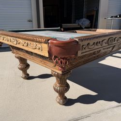 9ft Vintage Pool Table Delivered & Leveled W/ New Cloth 