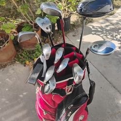Left hand golf set with bag