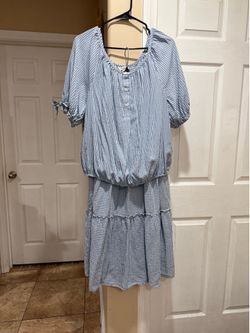 Women’s blue Gingham 2 piece outfit
