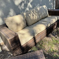 Beige/ Ivory Outdoor Couch Double Thick Cushions