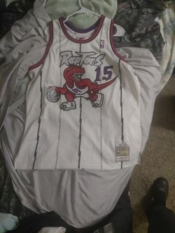 100% Authentic Vince Carter Mitchell Ness Stitched 98 99 Raptors Jersey XL 48