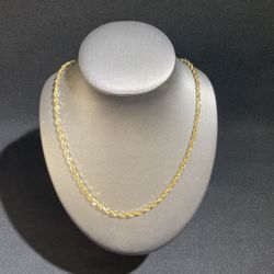 10 Karat Gold Rope Chain 24” Long