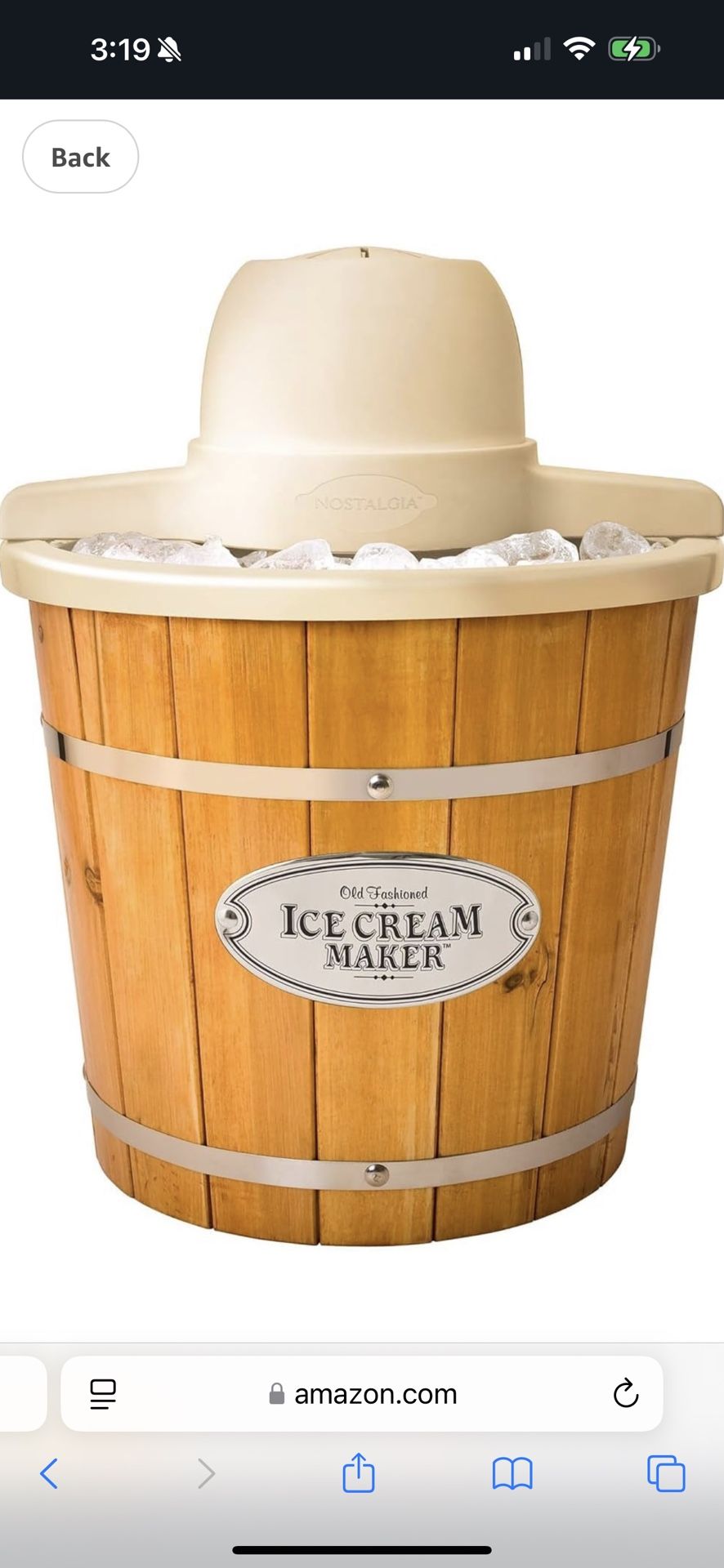 Nostalgia Electric Ice Cream Maker - Old Fashioned Soft Serve Ice Cream Machine Makes Frozen Yogurt or Gelato in Minutes - Fun Kitchen Appliance - Vin