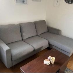 Gray Mid-Century Modern 80” Sectional Sofa by Living Spaces