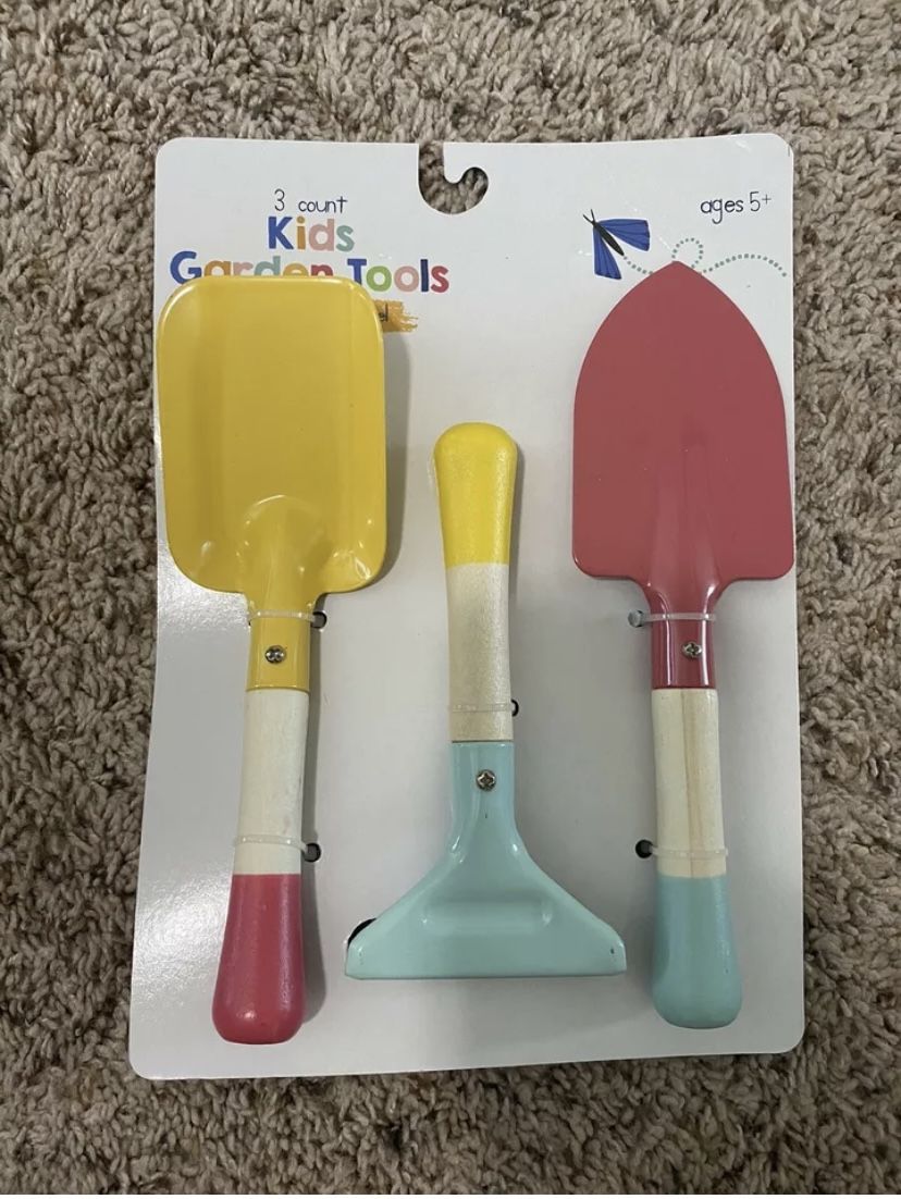 TOYS Kids Garden Tools 3pc Set Spade Rake Shovel