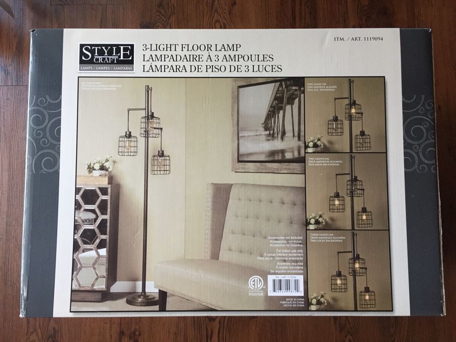 Style Craft 3 Light Floor Lamp