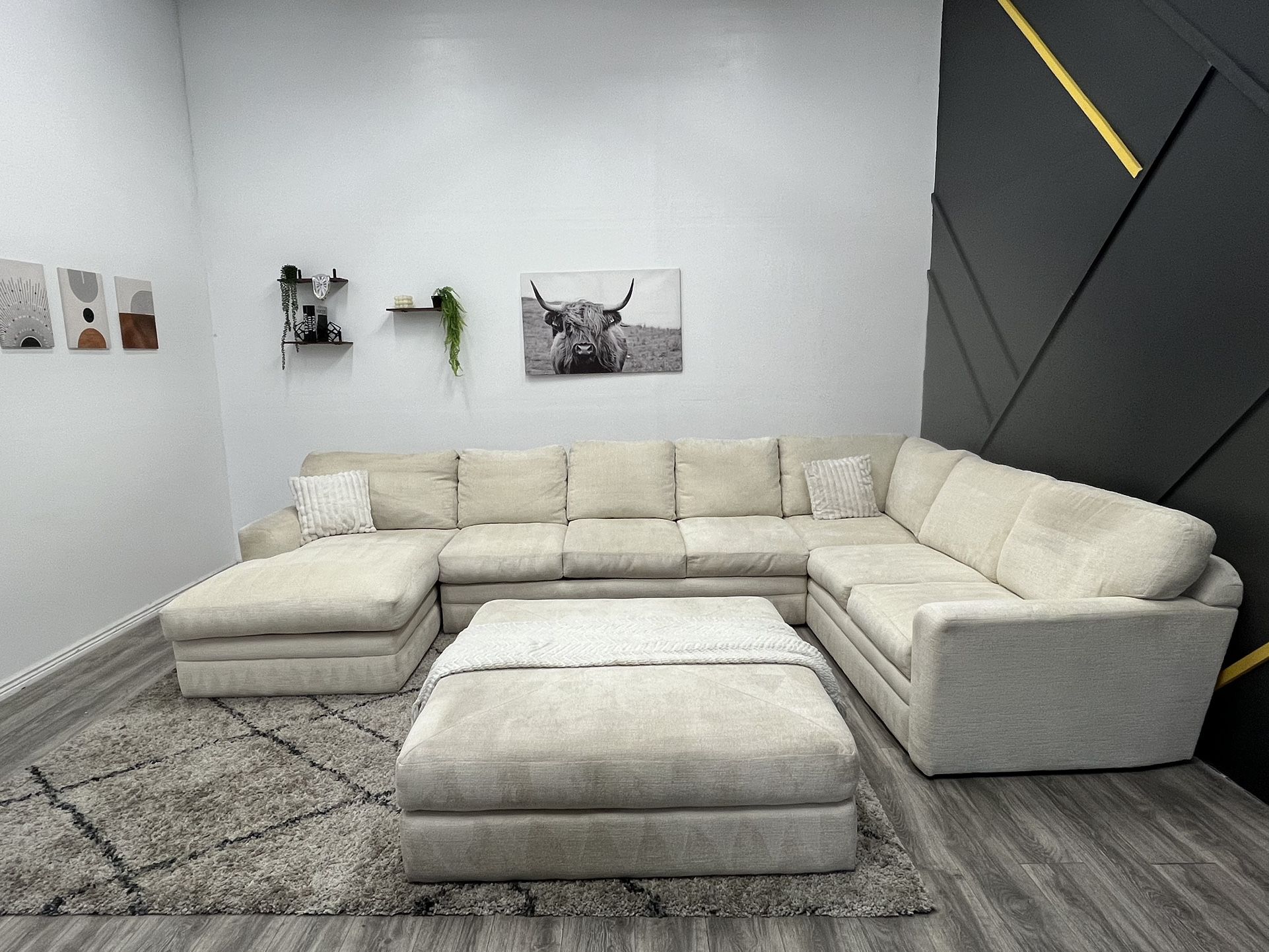 Beige Sectional Couch 
