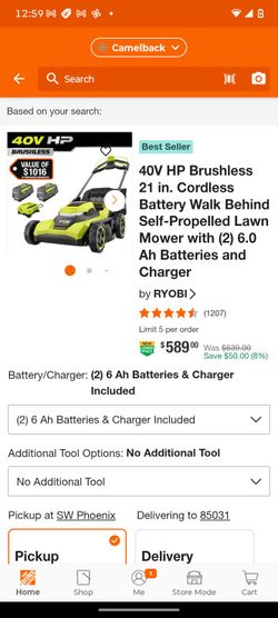 40v Lawnmower Ryobi