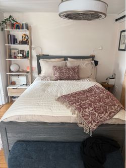 Pottery Barn Full Size Bed - Grey Wood