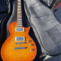 LTD sunburst Electric Guitar and road runner back pack soft case
