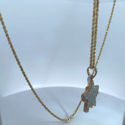 10k Gold With 0.95 CT Diamonds Pendant 
