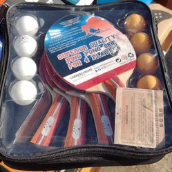 Ping Pong Set 4 Paddles 8 Balls