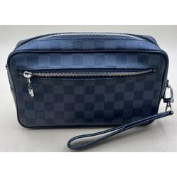 LOUIS VUITTON N41664 DAMIER GRAPHITE KASAI LEATHER HAND BAG