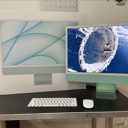 2021 Green Apple iMac 24-inch 4.5k Retina Display