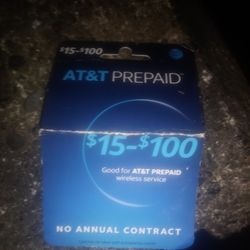25.00 ATT PREPAID CARD WITH RECEIPT 