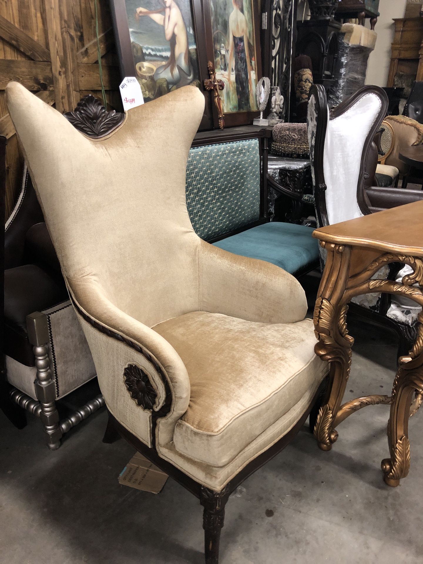 gold chiniel fabric accent chair, croc and gold fabric end chair,