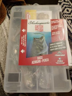 New fish tackle box with tackle and extra little cube box
