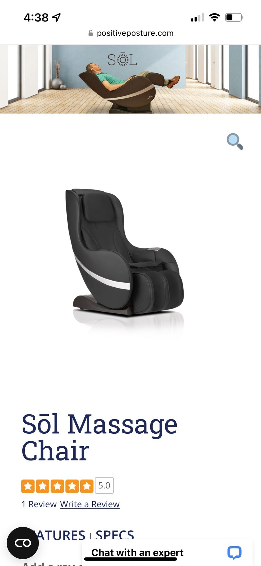 SOL Positive Posture Massage Chair