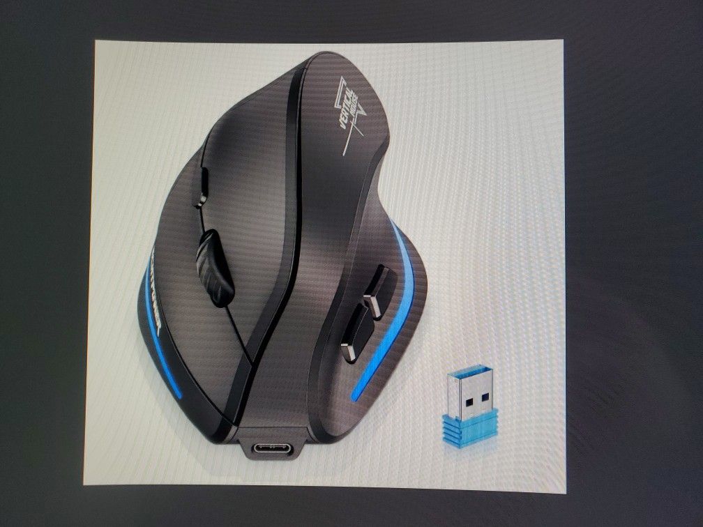 Ergonomic Wireless Mouse, Bluetooth Vertial Mouse W/ LED Light