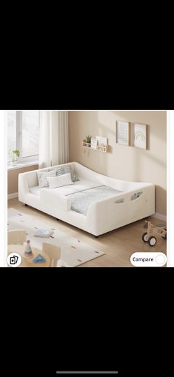 TODDLER BED IVORY FABRIC NEW📍PICK UP 7TH ST & BASELINE RD📍