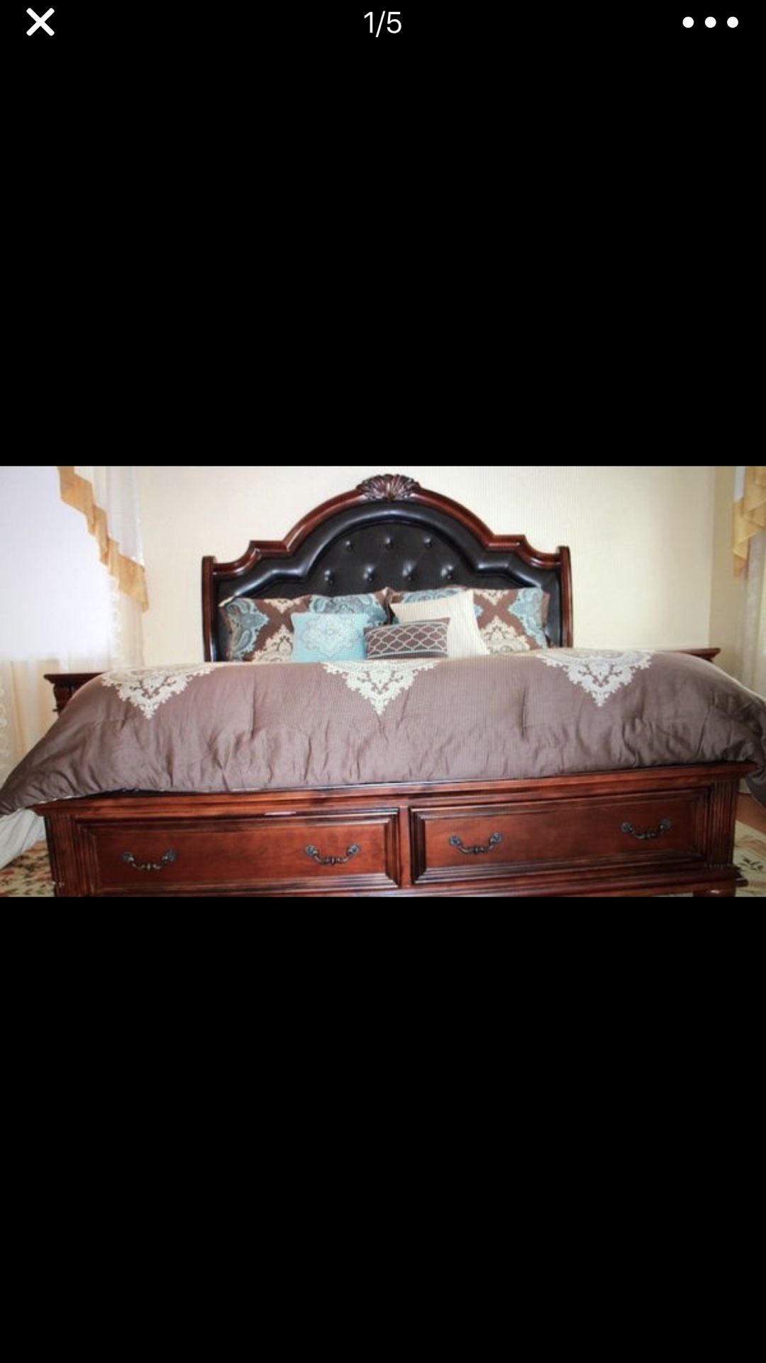 King size wooden bed set