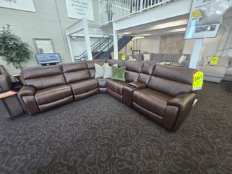 Leather Modular Reclining Sectional