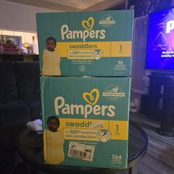 2 Boxes Of Pampers Size 1