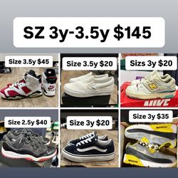 Jordan’s Nikes new balance size 2y 2.5y 3y 3.5y