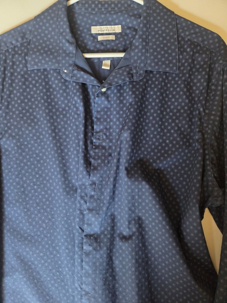 Mens Perry Ellis XL Button Up Long Sleeve