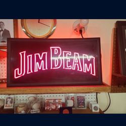 JIM BEAM LIGHTED NEON SIGN WORKING