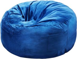 Brand New VEVOR 3ft Blue Memory Foam Bean Bag Chair - Sealed in Box