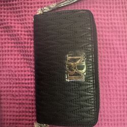 Badgley Mischka Black Quilted Vegan Leather Wallet