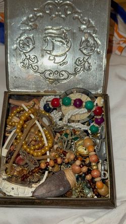 Vintage Costume Jewelry Lot with Sterling Silver & 10K Gold - Box Included