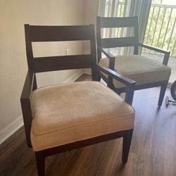 Brown Chair With Cushion Set 