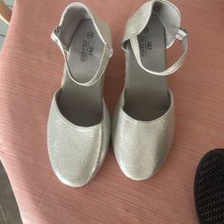 Silver Cloth Shoes  European Size 40 (9)