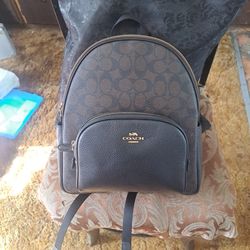 Couach Backpack Leather And Canvas Medium Size