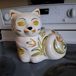 Vintage Calico Cat Cookie Jar Los Angeles Potteries