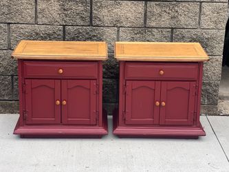 matching wood nightstands