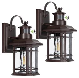 WIHTU 2 Pack Motion Sensor Wall Lights, Dusk to Dawn Outdoor Light Fixtures