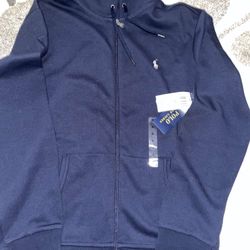 Blue Polo Zip Up Jacket