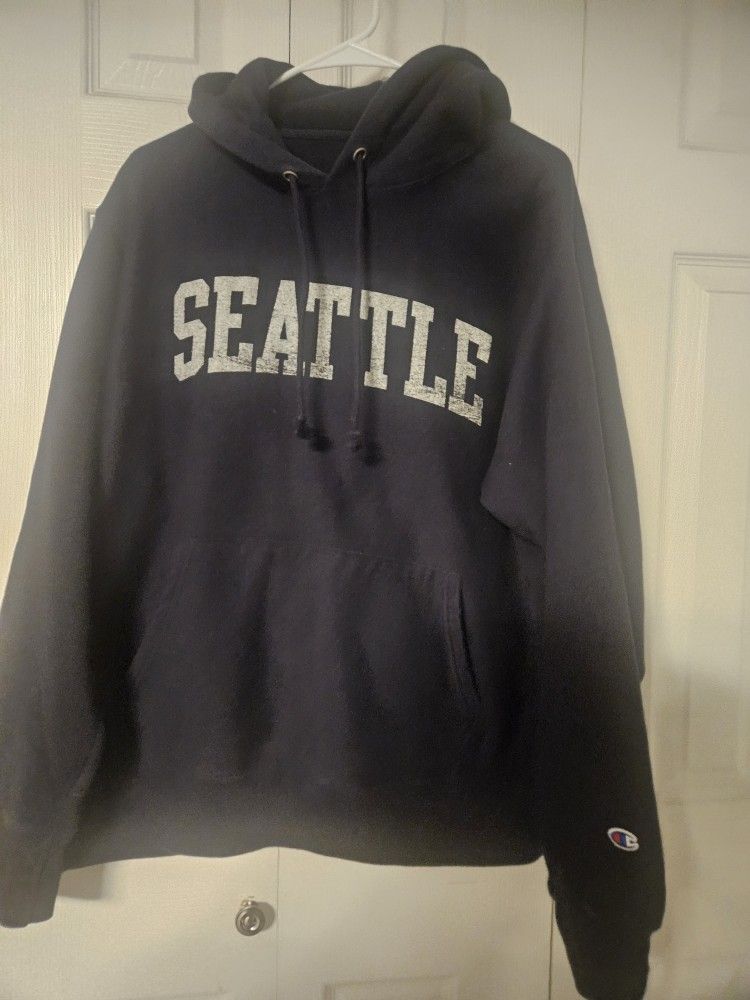 Mens Champion Seattle Hoodie Size Large