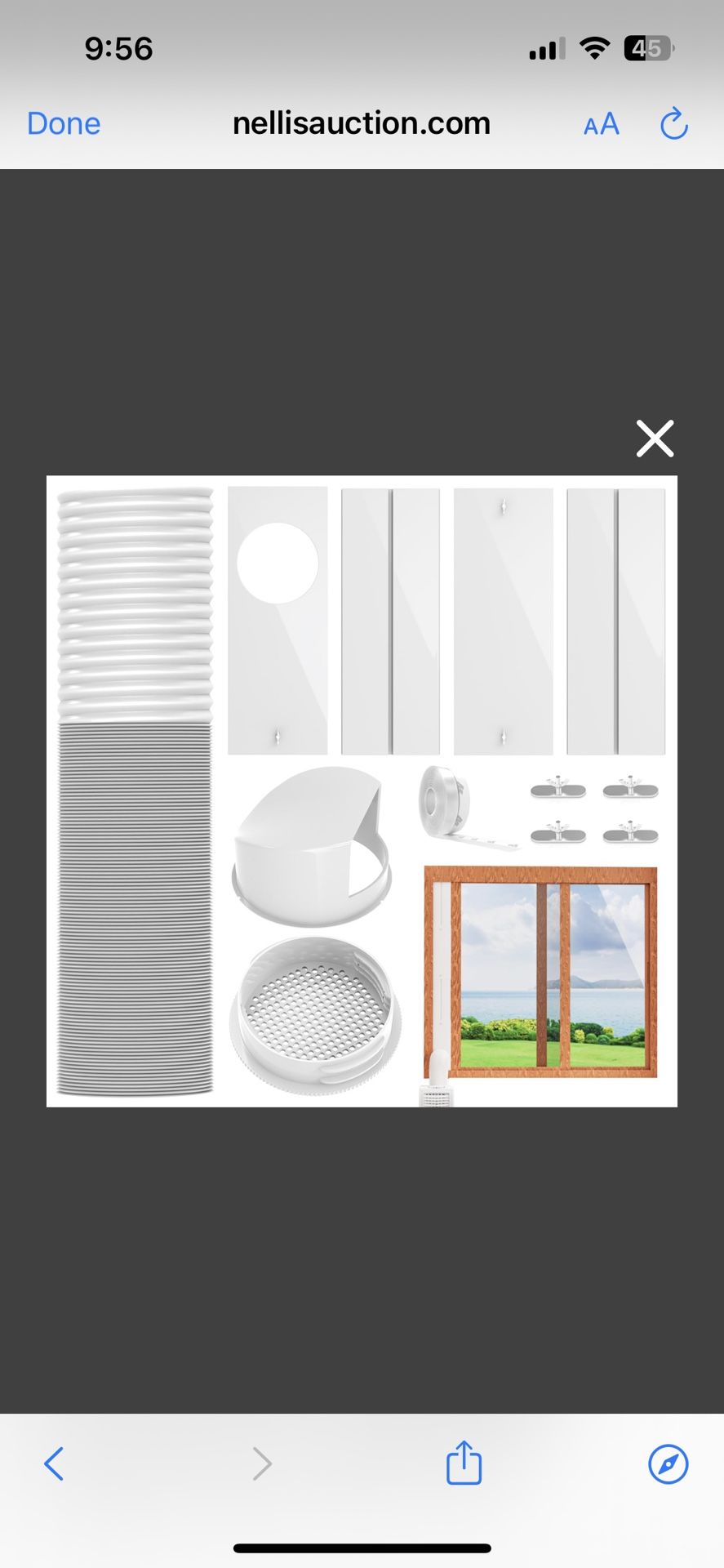 E-SDS Portable Air Conditioner Window Kit With 5.1” Exhaust Hose For Sliding Window, Seamless Portable AC Window Seal Panel Kit Adjustable Length Hose