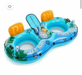 Brand New 2 Person Inflatable River Float w/ Cooler & Cup Holders