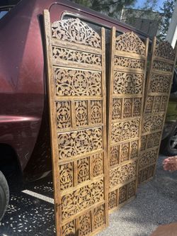 Wooden Hand Carved Room Divider Or Wall Art