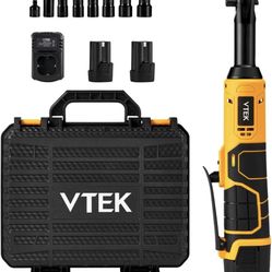 VTEK 3/8" Extended Cordless Ratchet Wrench 16.8V Electric Ratchet Wrench,40 Ft-lbs 400RPM Power Ratchet Wrench
