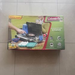 Coleman PerfectFlow 2-Burner Propane Stove (New) + 12 Full Propane Cylinders