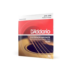 D'Addario EJ17, Acous Guit Strings, Phos/Brnz Rnd Wnd, Med 