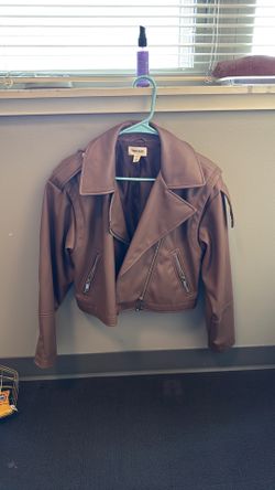 Brown leather jacket